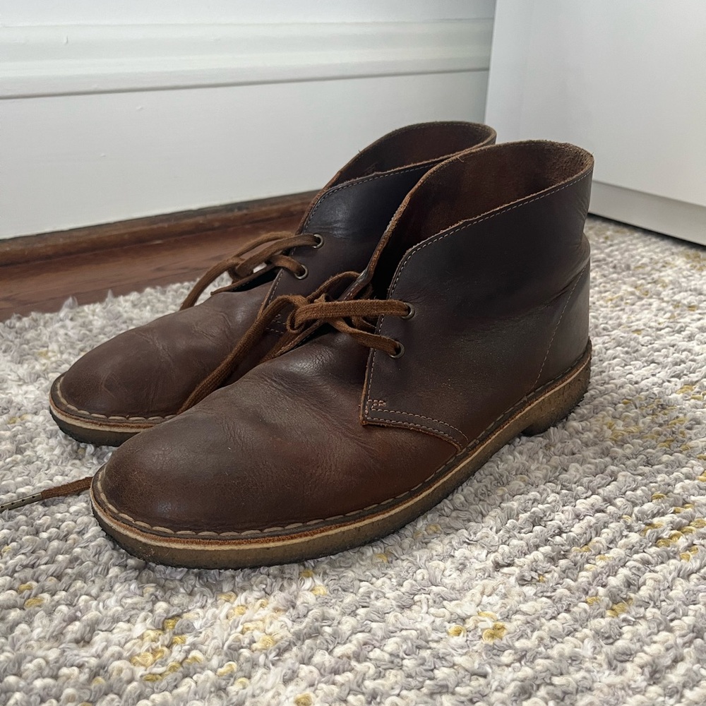 Clarks Dark Brown Leather Chukka Boots
